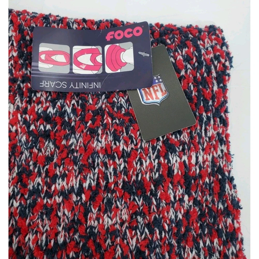 New England Patriots NFL Knit Infinity Scarf Multicolor Red White Blue Brand New